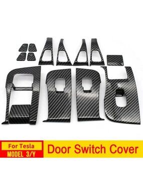 14pcs Door Switch Frame Cover Interior Adhesive for Tesla Model 3 Model Y NEW